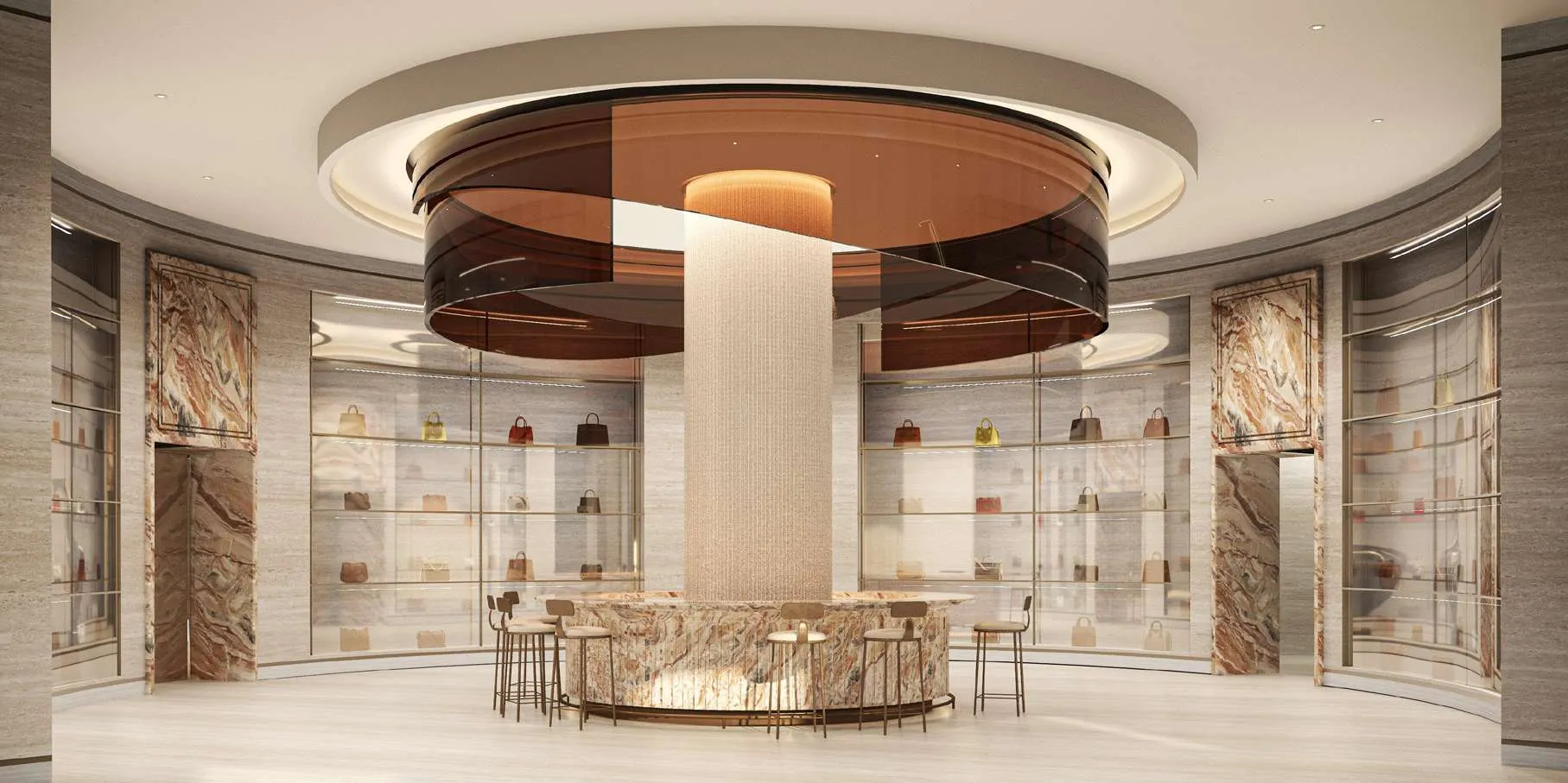 Café and retail with a circular timber canopy at AHS Twin Towers
