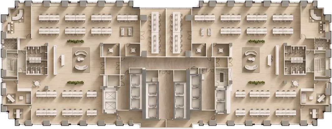 AHS Twin Towers Grand Offices Half floor layout floor plan