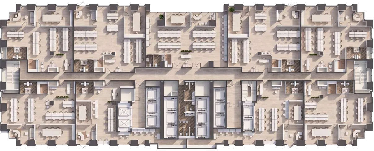 AHS Twin Towers Individual Offices 9-split layout floor plan