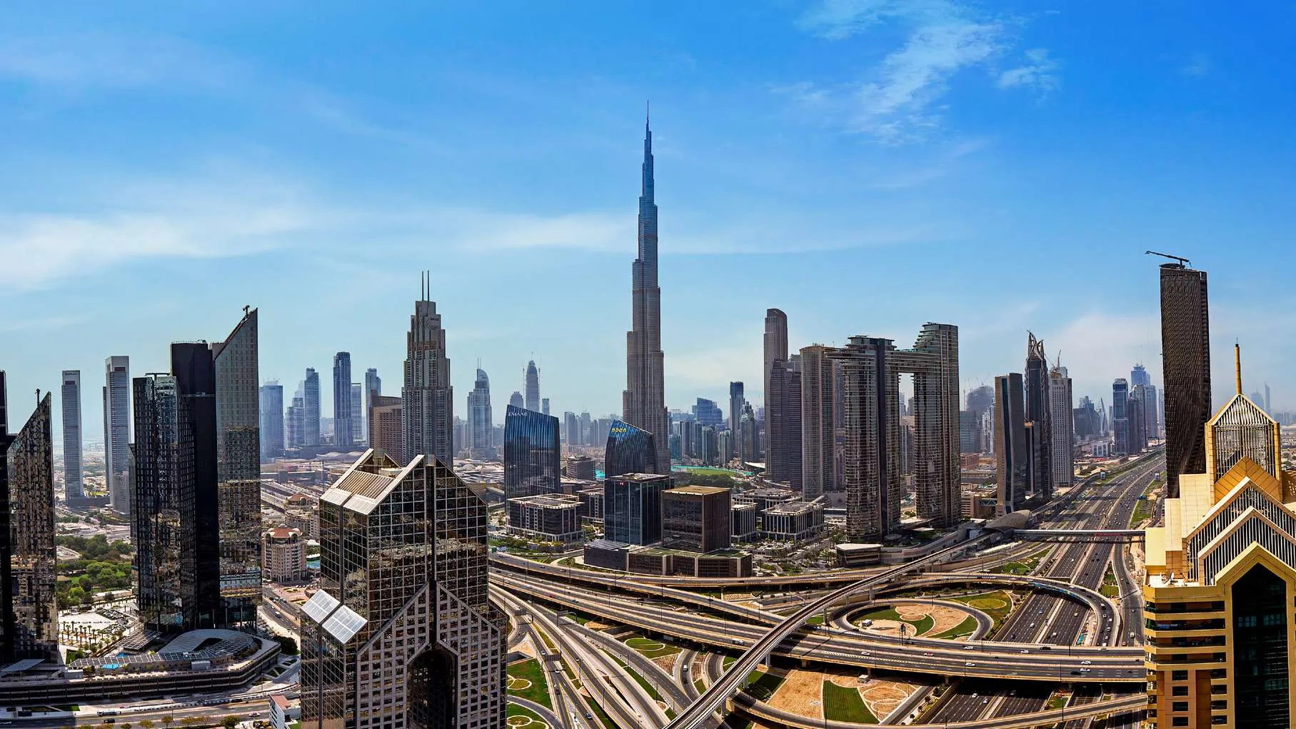 Eastern view towards Burj Khalifa and Downtown Dubai